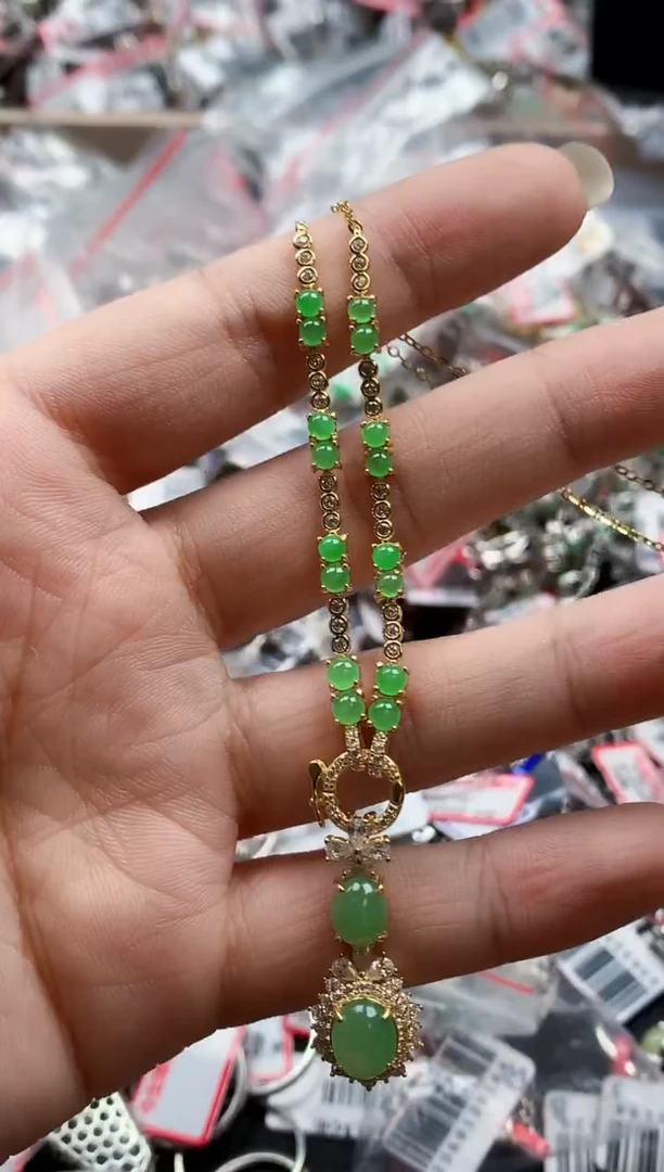 银S925镶嵌戒指翡翠天然A货缅甸翡翠