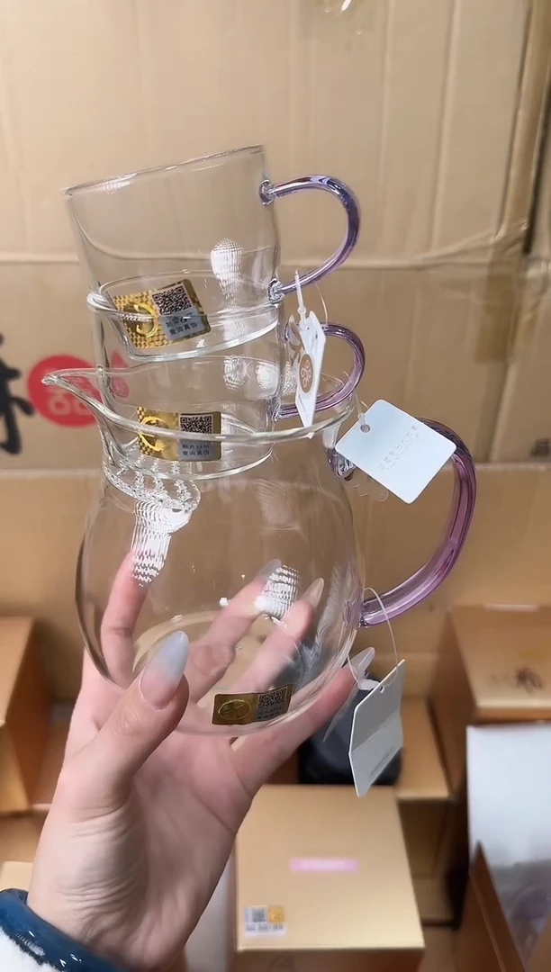 【闪购商品】@@禾器晶彩观禄浅紫色+清尚杯紫色两只