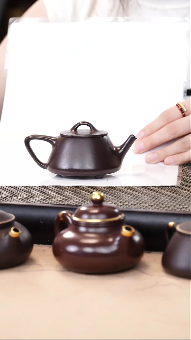 茶壶紫砂陈老师老紫泥超精工石瓢150cc