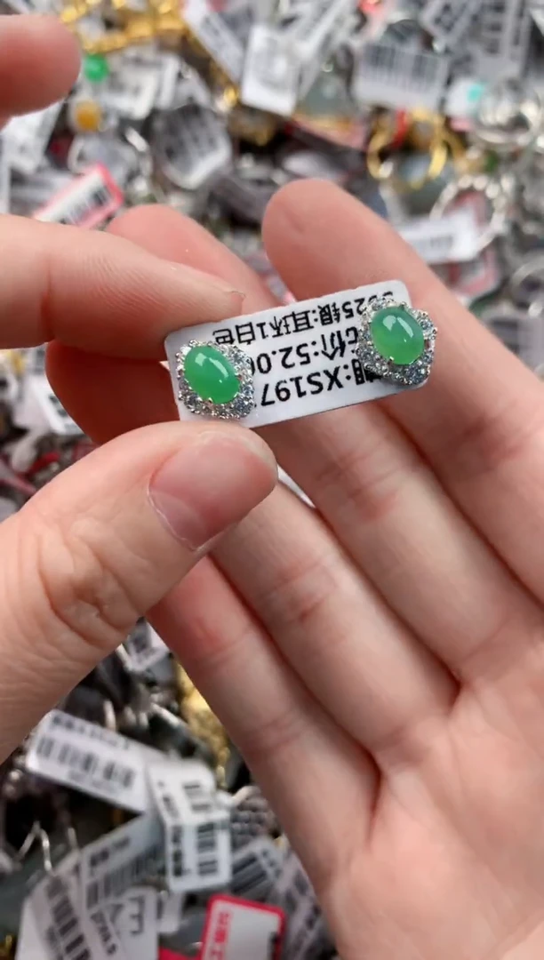银S925镶嵌戒指翡翠555----1