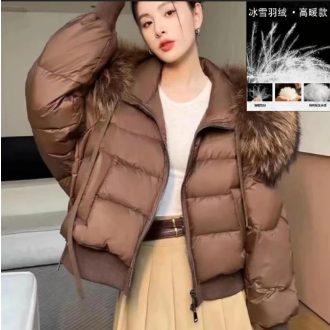 【羽绒服】真毛领索尼尔保羅冬季保暖加绒加厚款女装2209[W]