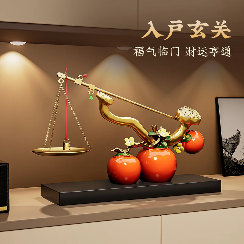 柿柿如意柿子摆件客厅电视柜玄关酒柜装饰品开业搬家乔迁新居礼物