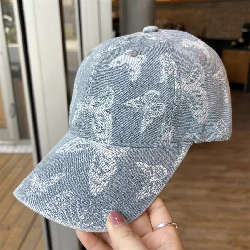 2025新款韩版软顶牛仔棒球帽子女秋季复古时尚百搭显脸小鸭舌帽潮