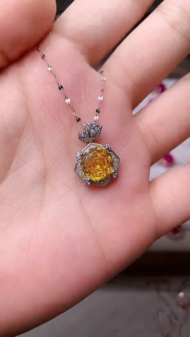 【闪购商品】彩色蓝宝石颈饰银S925镶嵌000