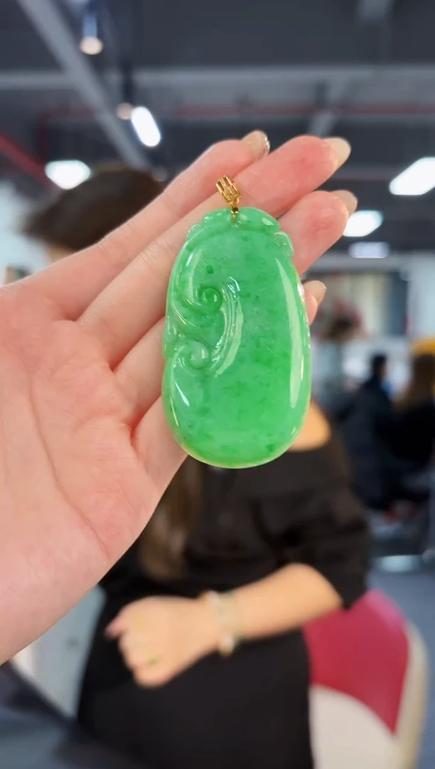 【闪购商品】翡翠颈饰18K金镶嵌 缅料A货/支持复检/一件