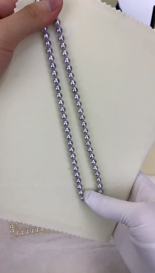 银S925镶嵌DA海水珍珠 GD108 6-7 真多麻串链