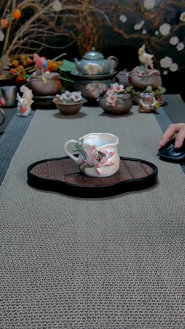 黄老师荷花柴烧马克杯