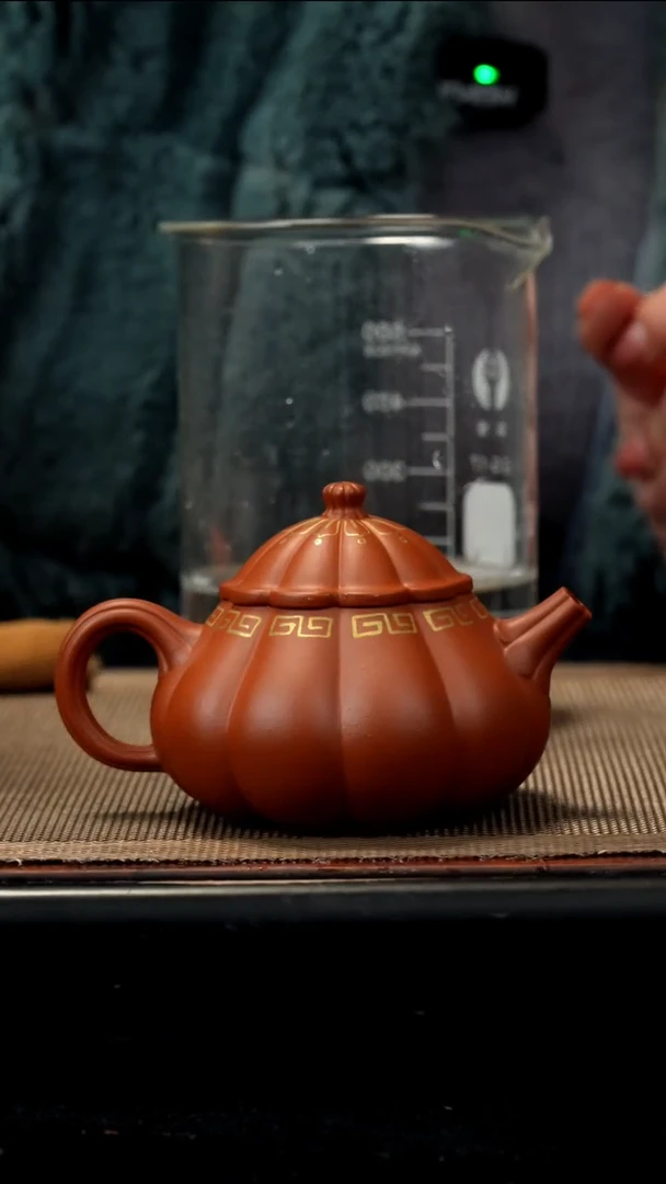 紫砂茶盏生砂朱泥筋纹文旦150