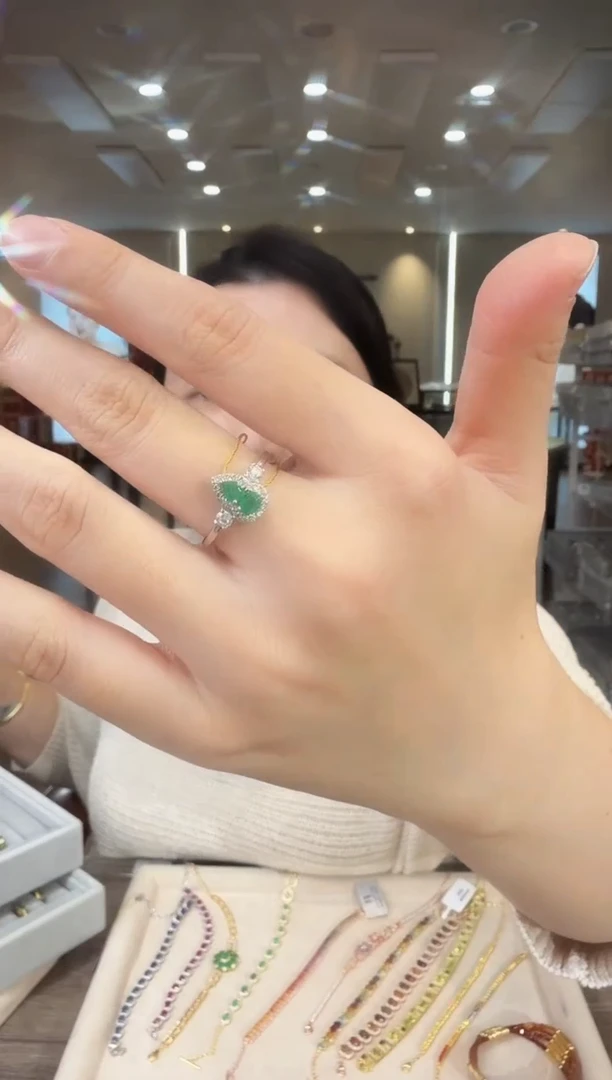 银S925镶嵌戒指祖母绿09