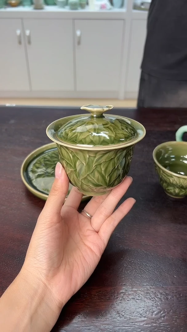 龙泉云间青瓷小米茶器