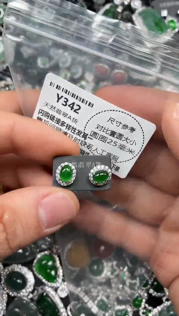 颈饰未镶嵌翡翠Y342耳钉