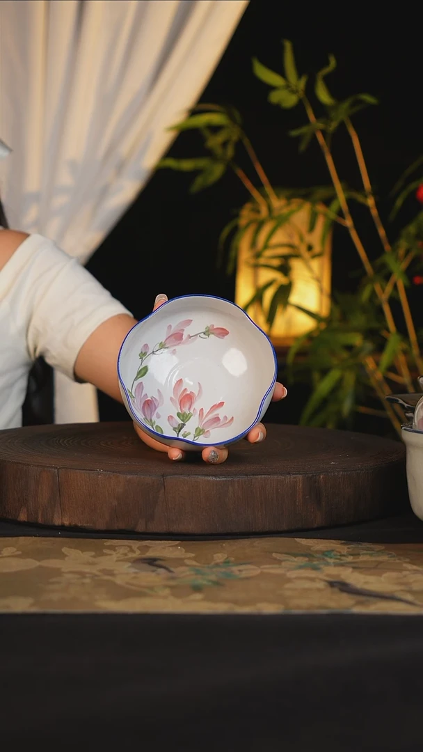 碗景德镇手工手绘高温釉下彩可进蒸箱烤箱洗碗机