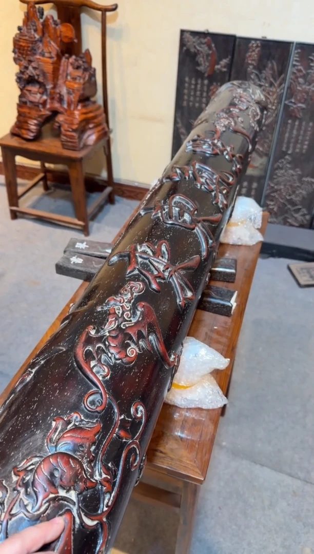 木刘*珍藏老货...紫檀....横财摆件