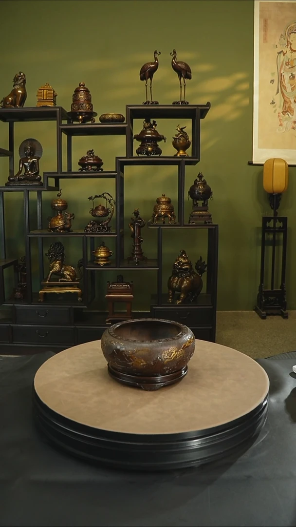 金属紫铜精炼铜  山水钵盂