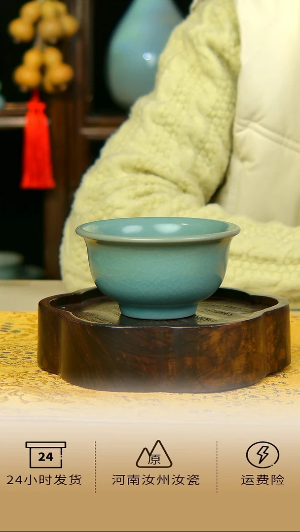 全手工仿古釉大压手杯不完美