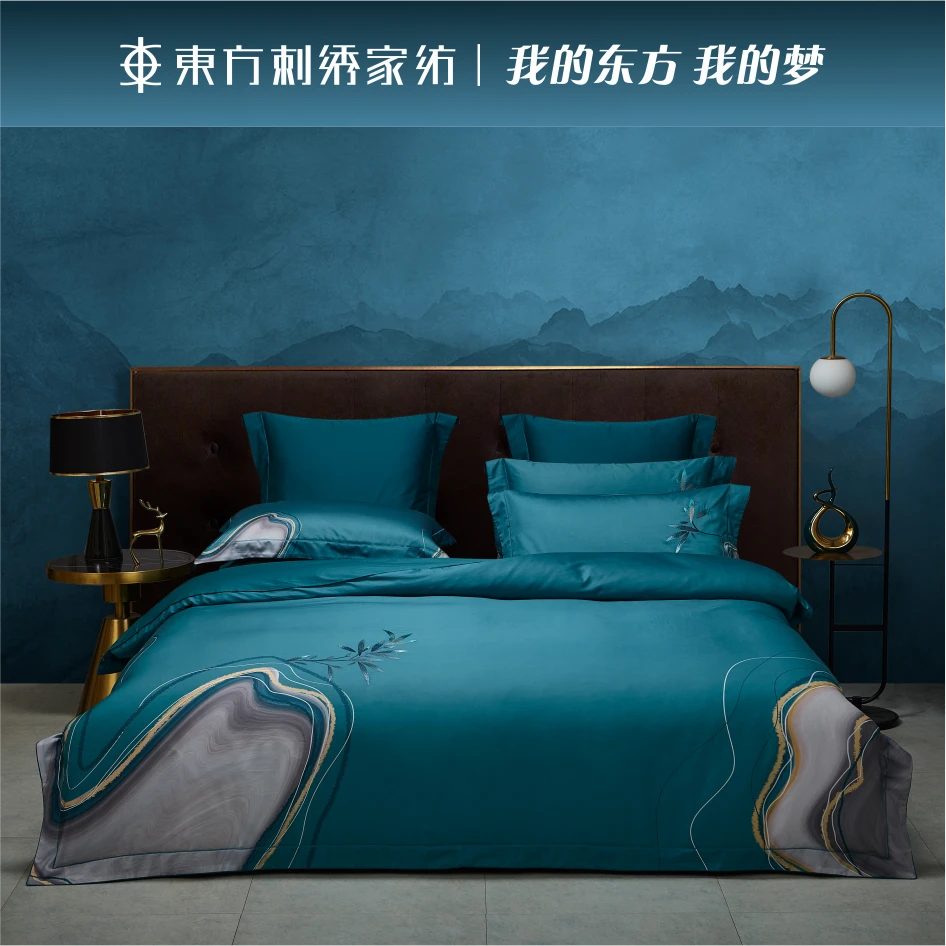 东方刺绣 悦东方数码中式绣花系列四件套轻奢