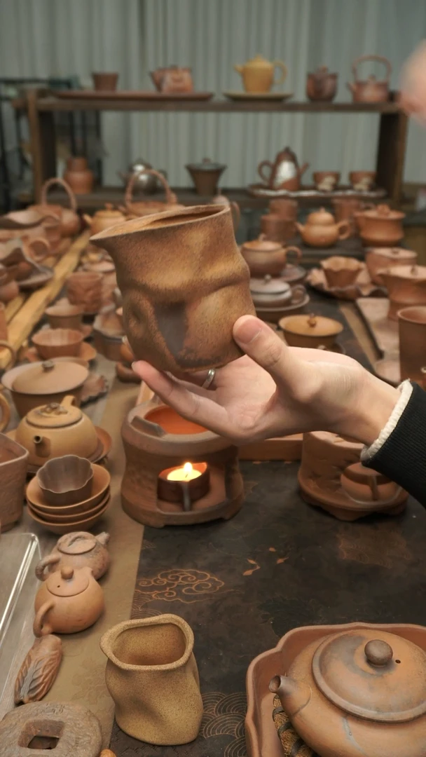 老岩泥原矿料老岩泥  手捏异形公道杯220ml