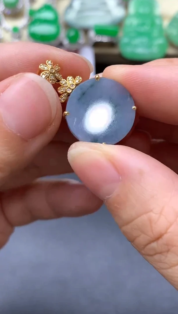 颈饰18K金镶嵌翡翠275-中国好珍宝