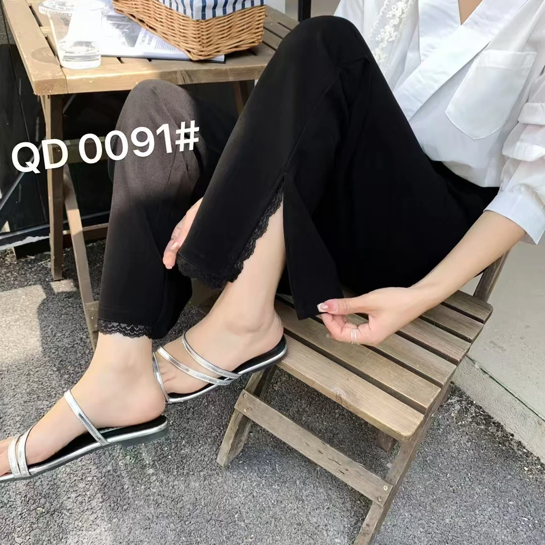 0091QDD爆款微喇开叉裤