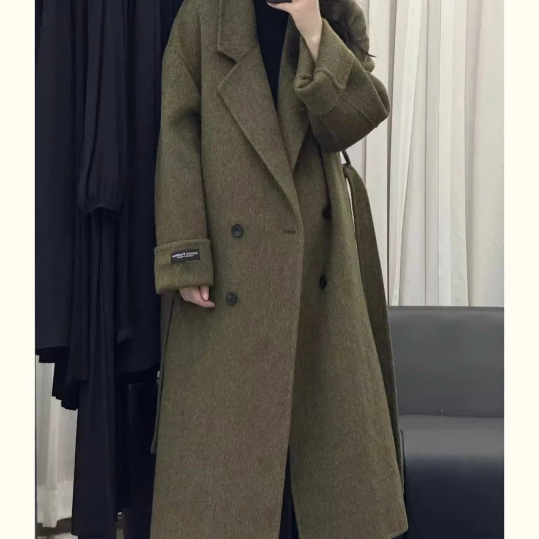 (601-800)2024款单面呢子中长款大衣韩版外套