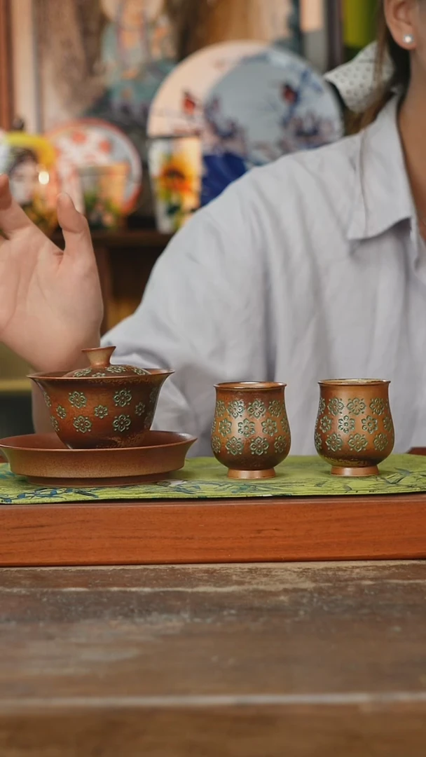 摆件景德镇釉下手绘陶瓷茶具，咖啡杯