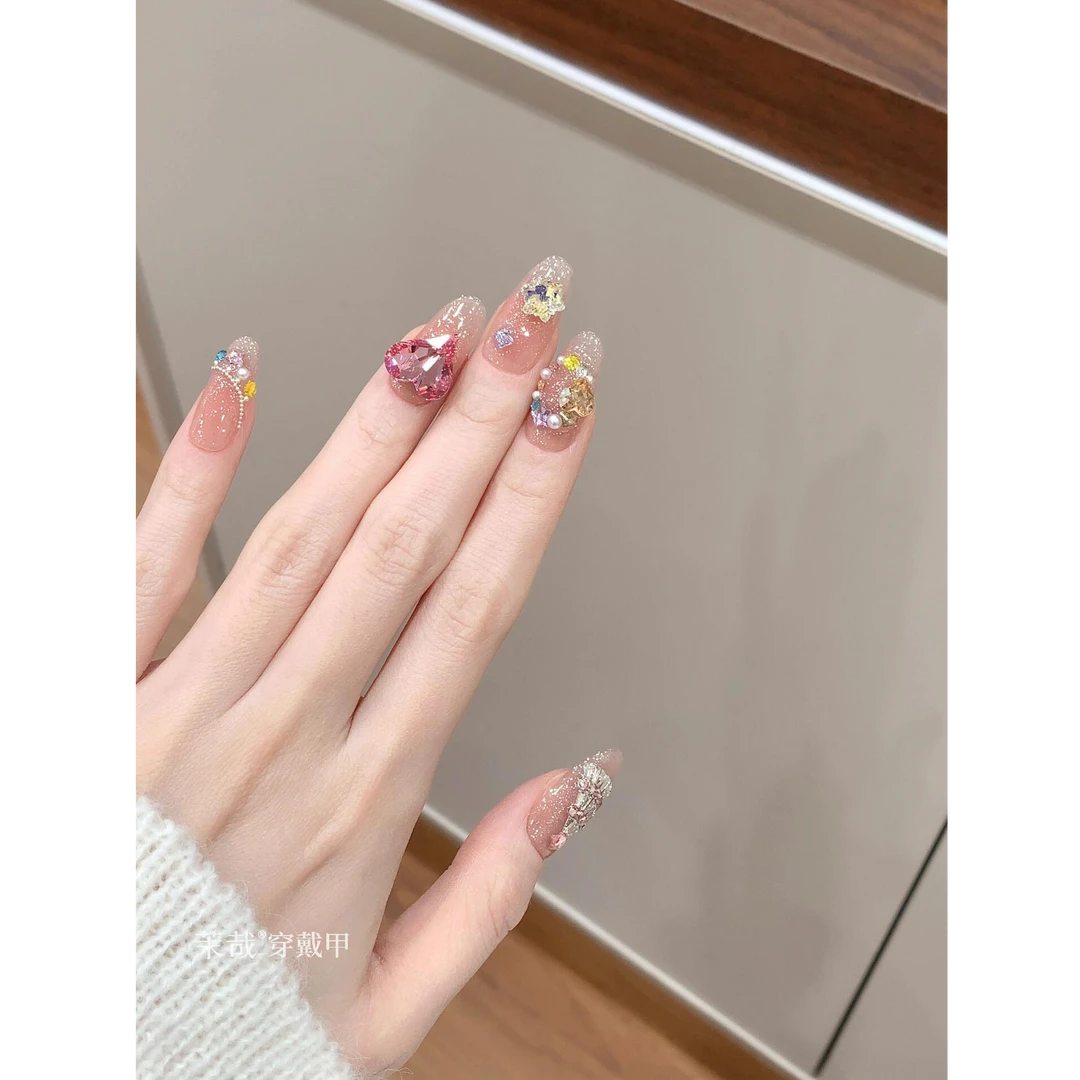 茉哉现货【主钻华子/星耀圣诞】【AB甲】纯手工定制拆卸穿戴甲A5225