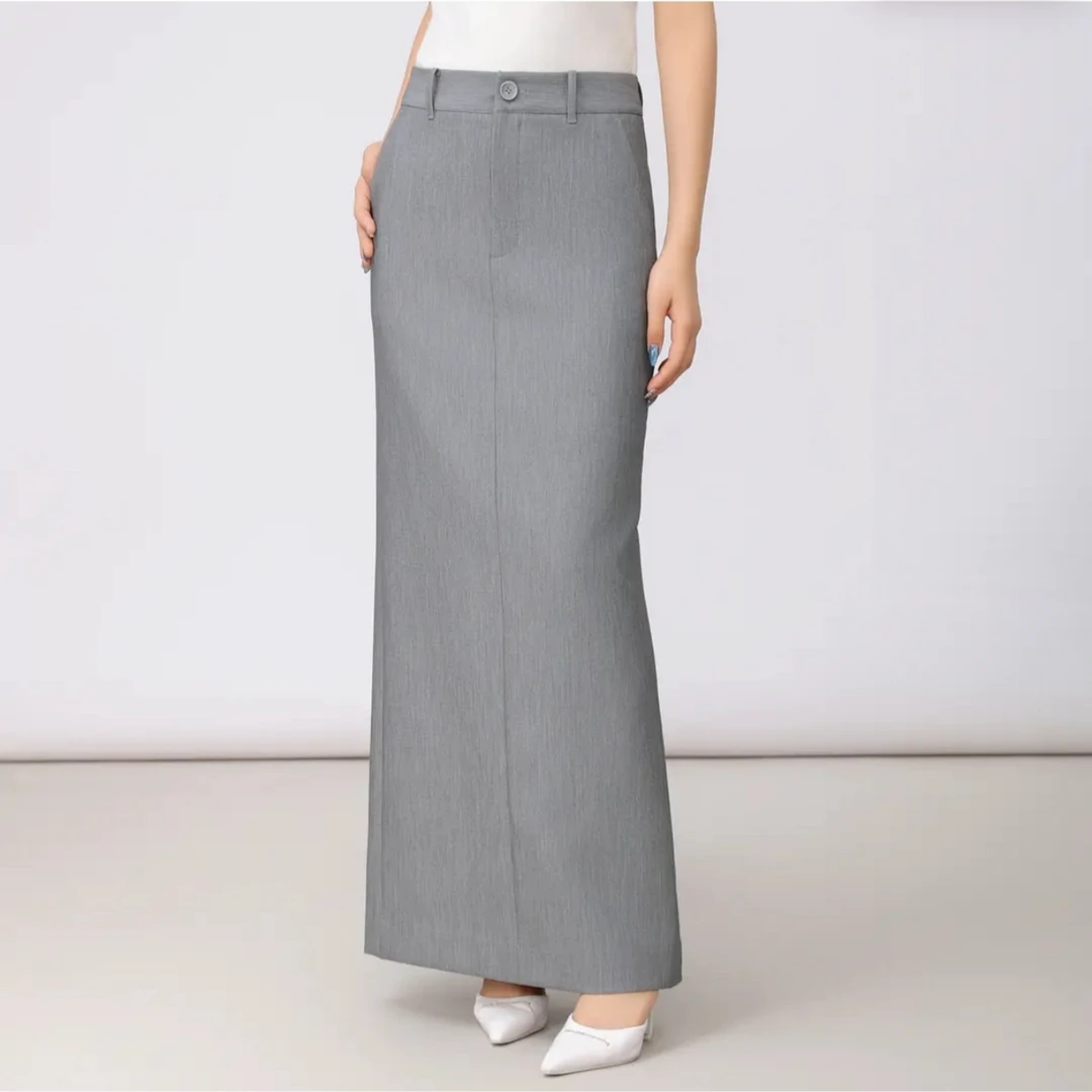 AMASS/阿玛施新款气质百搭优雅高腰中长款修身直筒半身裙5200472