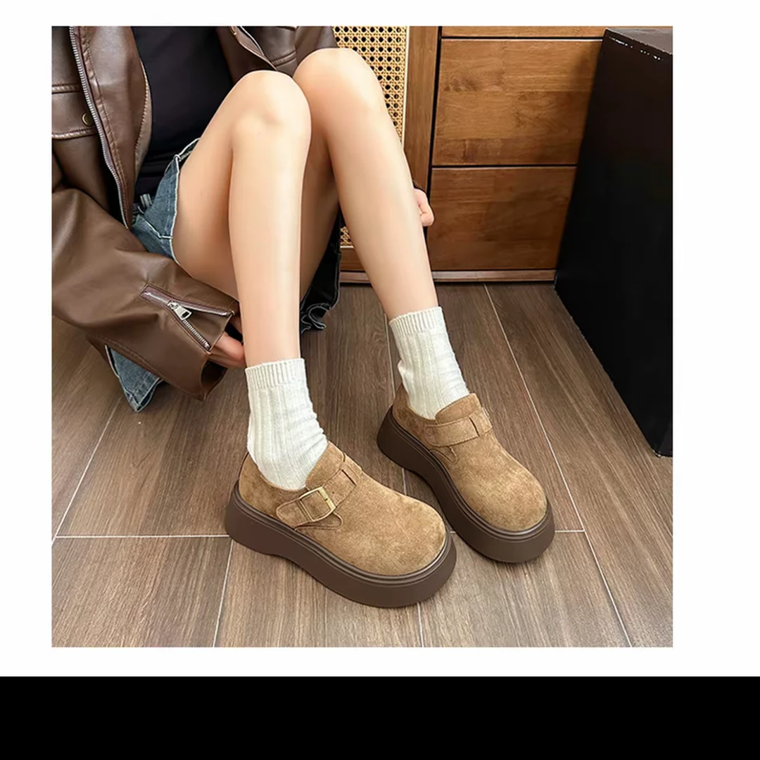 151174舒适时尚百搭洋气潮流厚底英伦风勃肯鞋