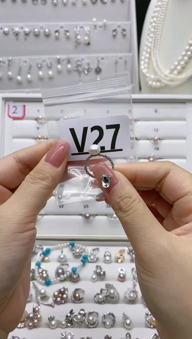银S925镶嵌珠宝奇石淡水珍珠R**yV27