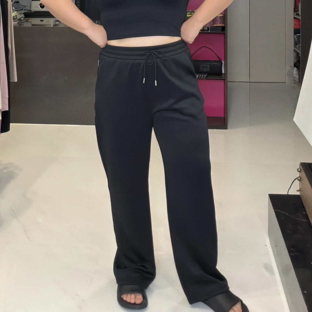 励志女孩大码秋冬330G重磅空气层瑜伽健身宽松直筒裤KZ-A