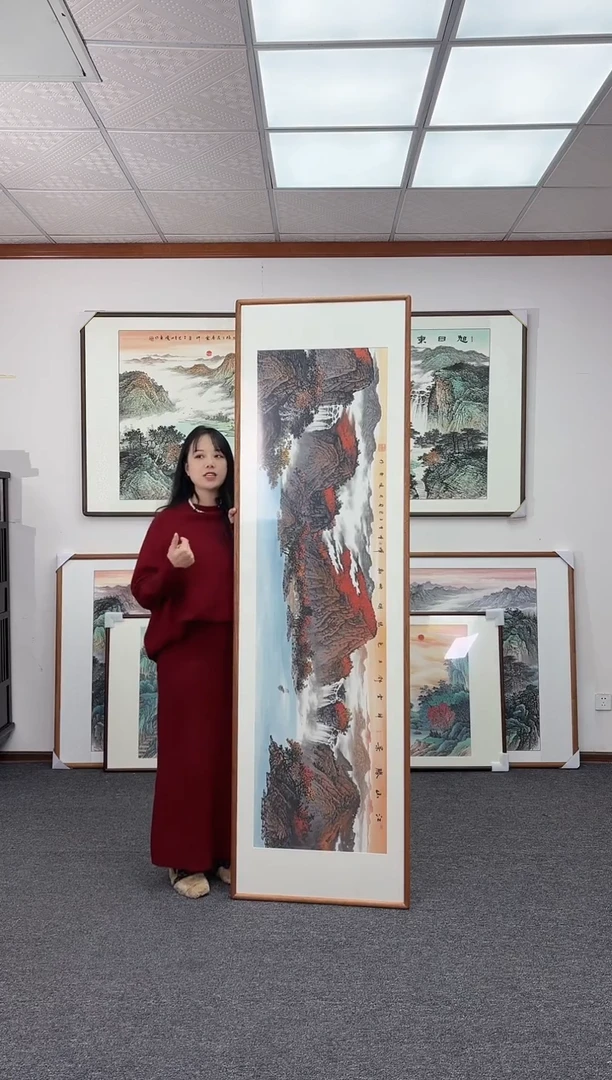 国画江山胜景210*60手绘作品