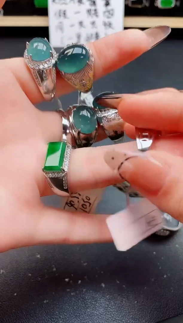 翡翠戒指银S925镶嵌111111111