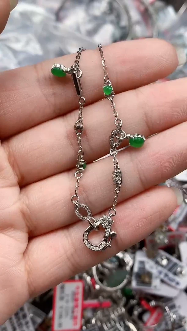 银S925镶嵌戒指翡翠天然A货缅甸翡翠