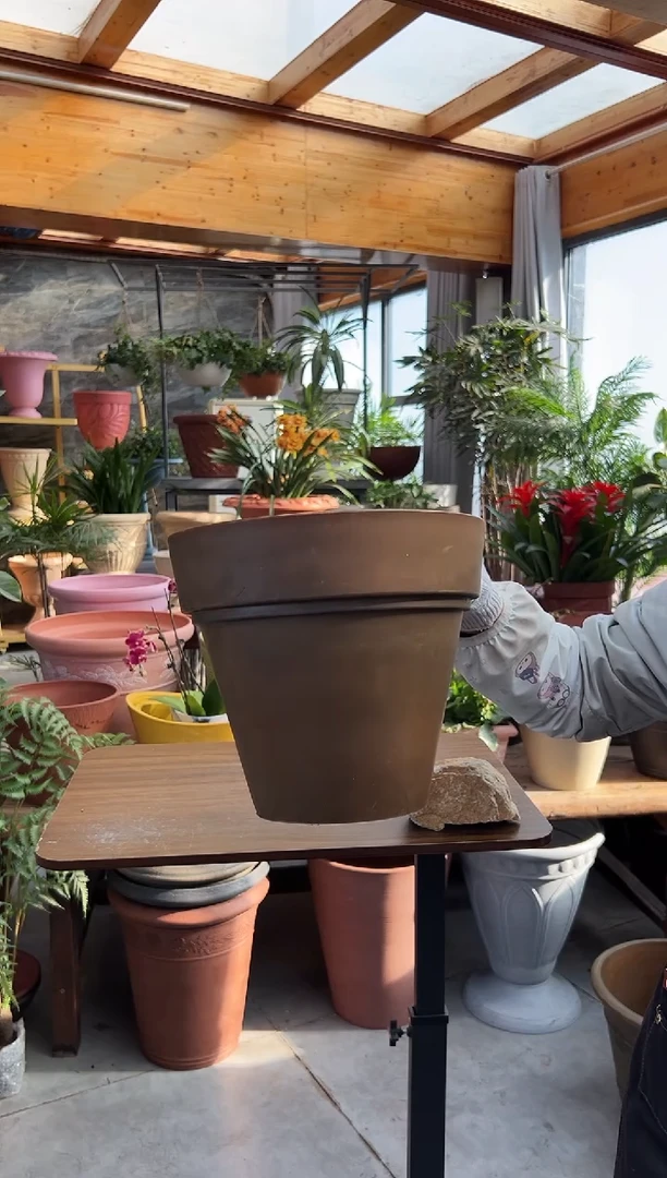 25.5*22/OT25/古铜色镜面手工拉丝花盆外贸尾单