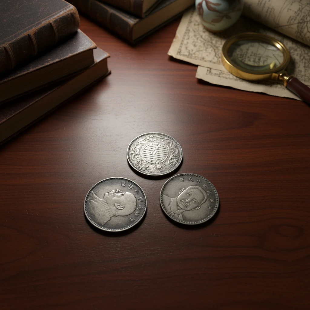【可吹响】三个随机龙洋大洋银元包浆仿古工艺品摆件
