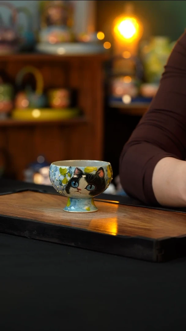 杯手绘心瓷陶瓷浮力