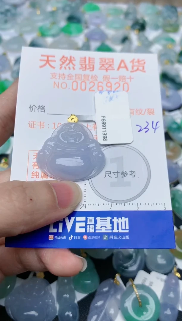 【闪购商品】翡翠颈饰18K金镶嵌天然翡翠A货    234