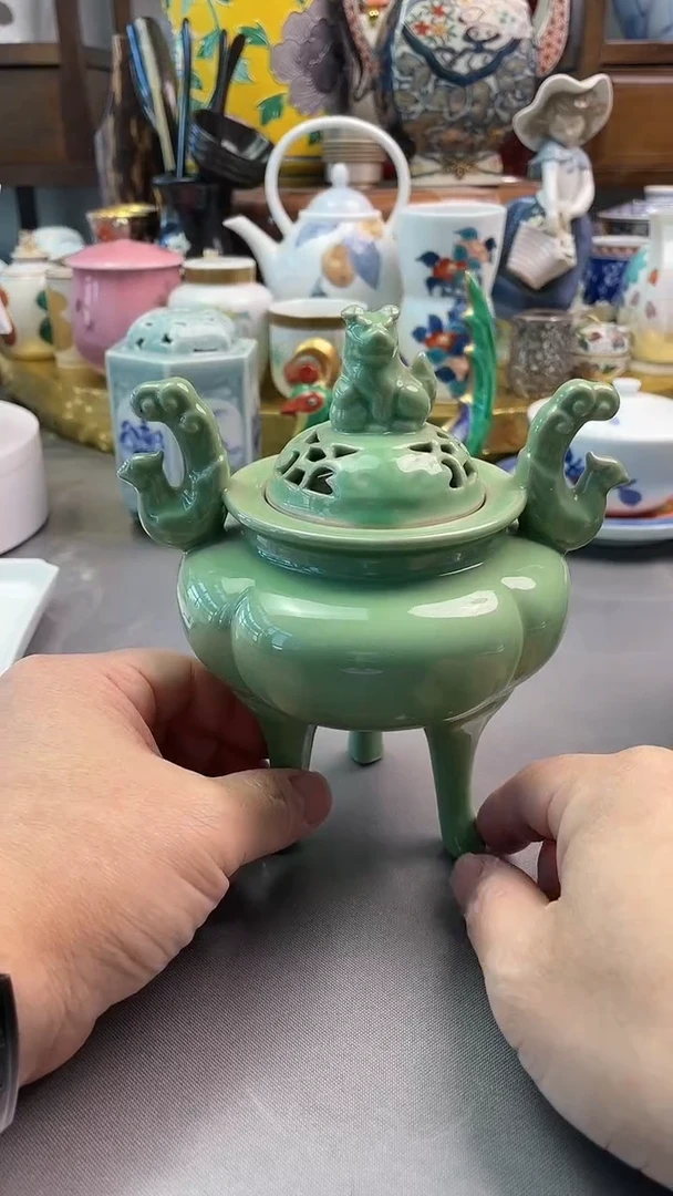 瓷片日产青瓷香炉