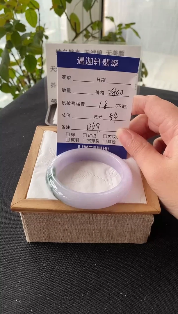 未镶嵌手镯翡翠54.2圈口 P69编码