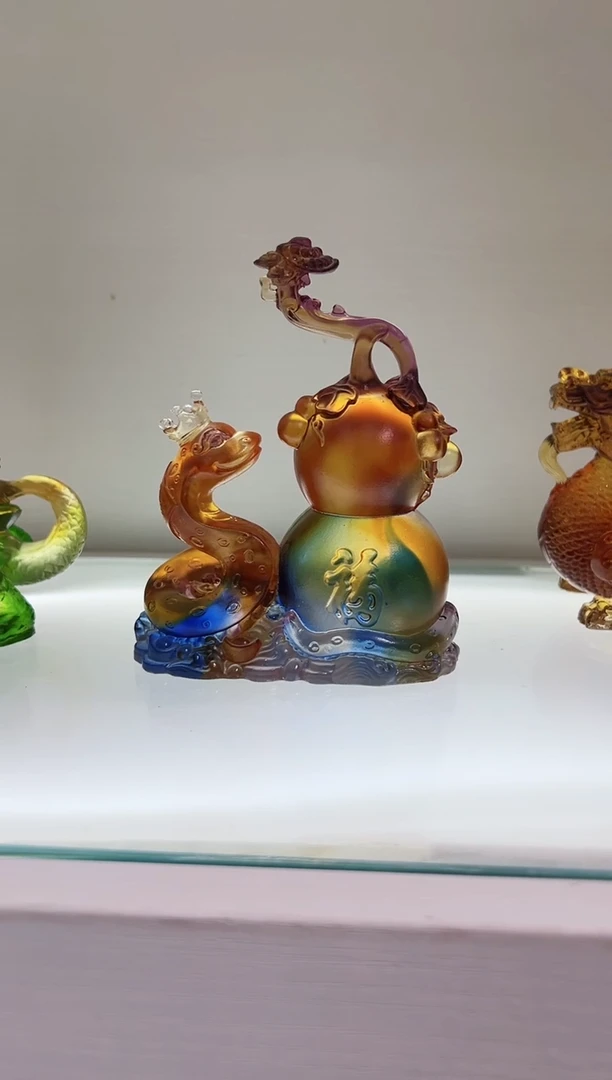 琉璃手工艺品古法琉璃蛇葫芦