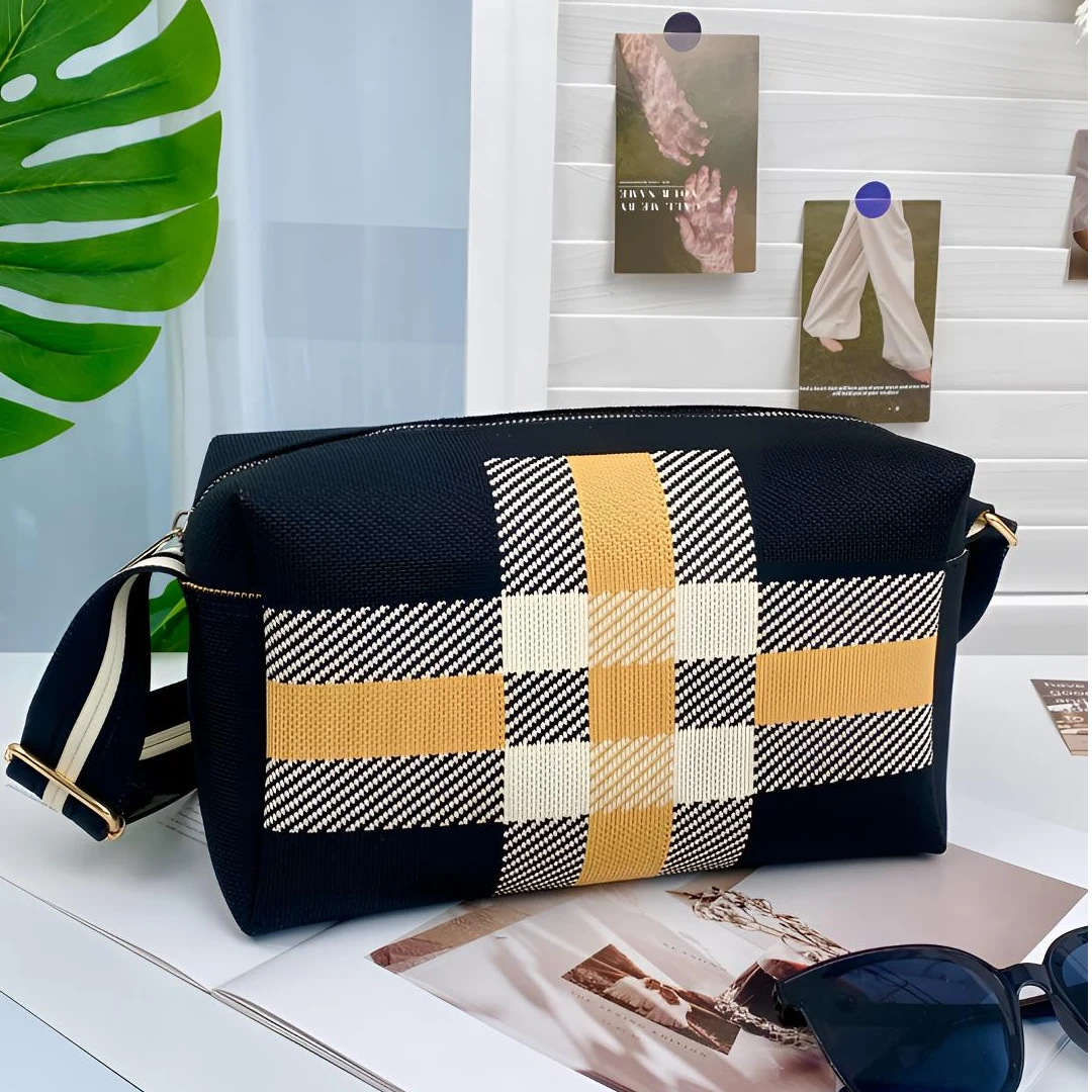 复古格子单肩包女斜挎包新款时尚百搭小方包手机包潮
