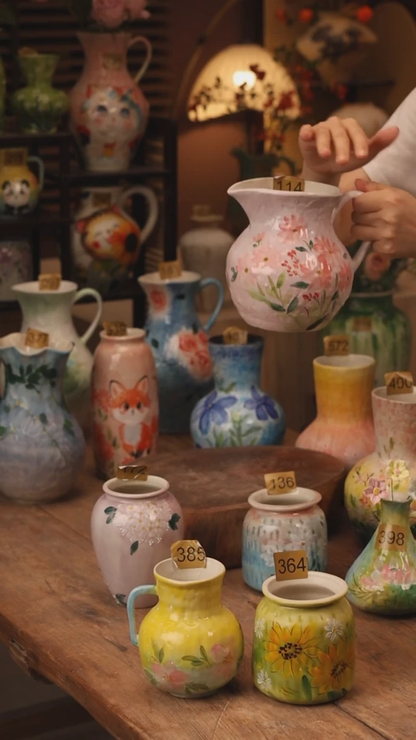 陶瓷114景德镇设计师手作花器摆件侘寂风