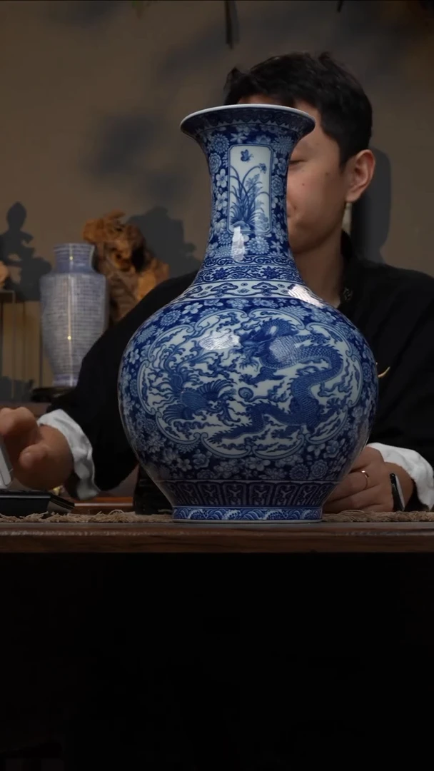 摆件WN问泥景德镇陶瓷花瓶摆件