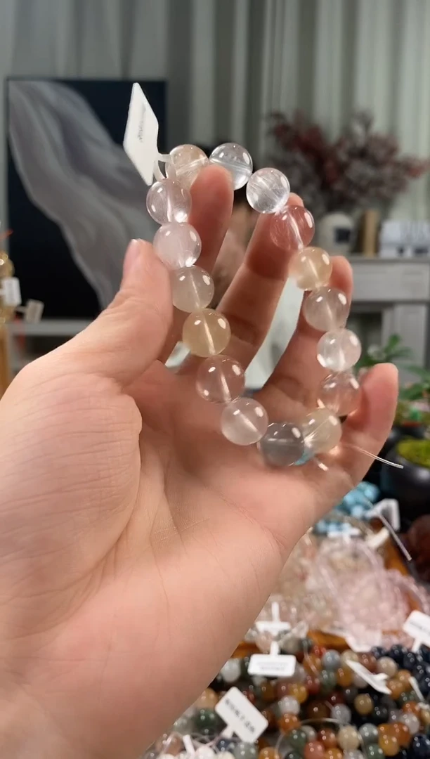 未镶嵌手链水晶彩兔毛