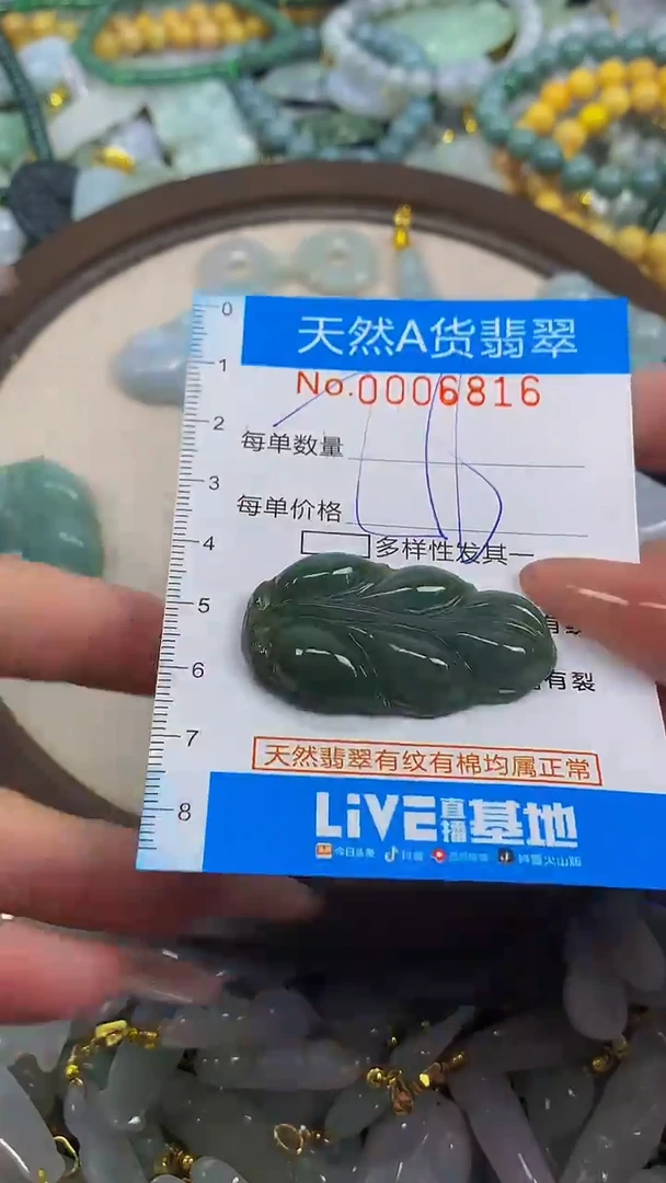 颈饰未镶嵌翡翠净货挂件-6816