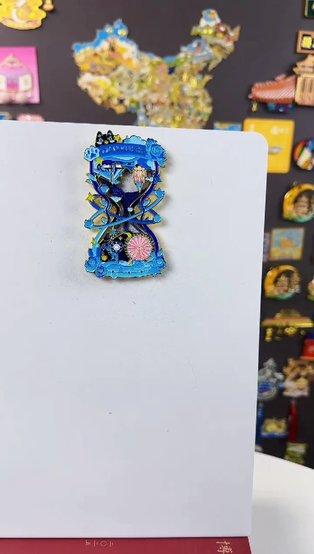 便携款天津沙漏流沙金属冰箱贴