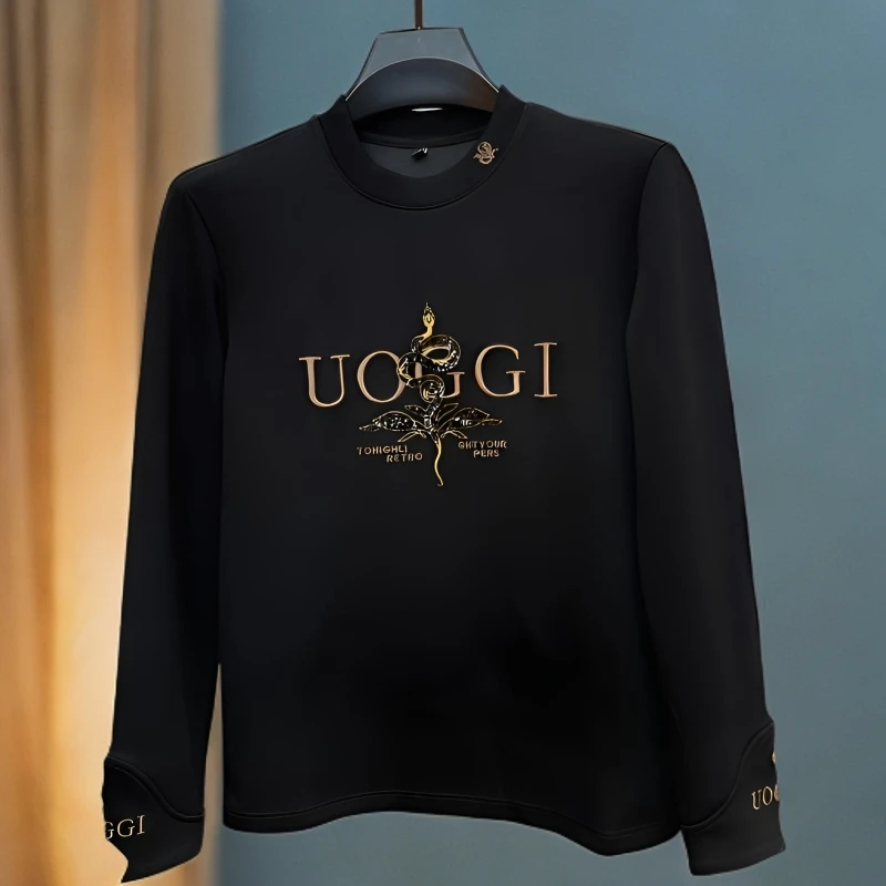 2025秋季新款长袖卫衣男士青年休闲时尚半高领高品质上衣打底衫潮