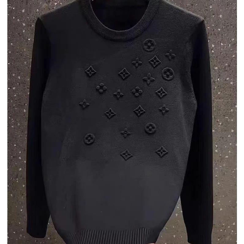 男女同款打底针织衫2025新款秋冬钢印小标毛衣简约时尚纯色套头衫