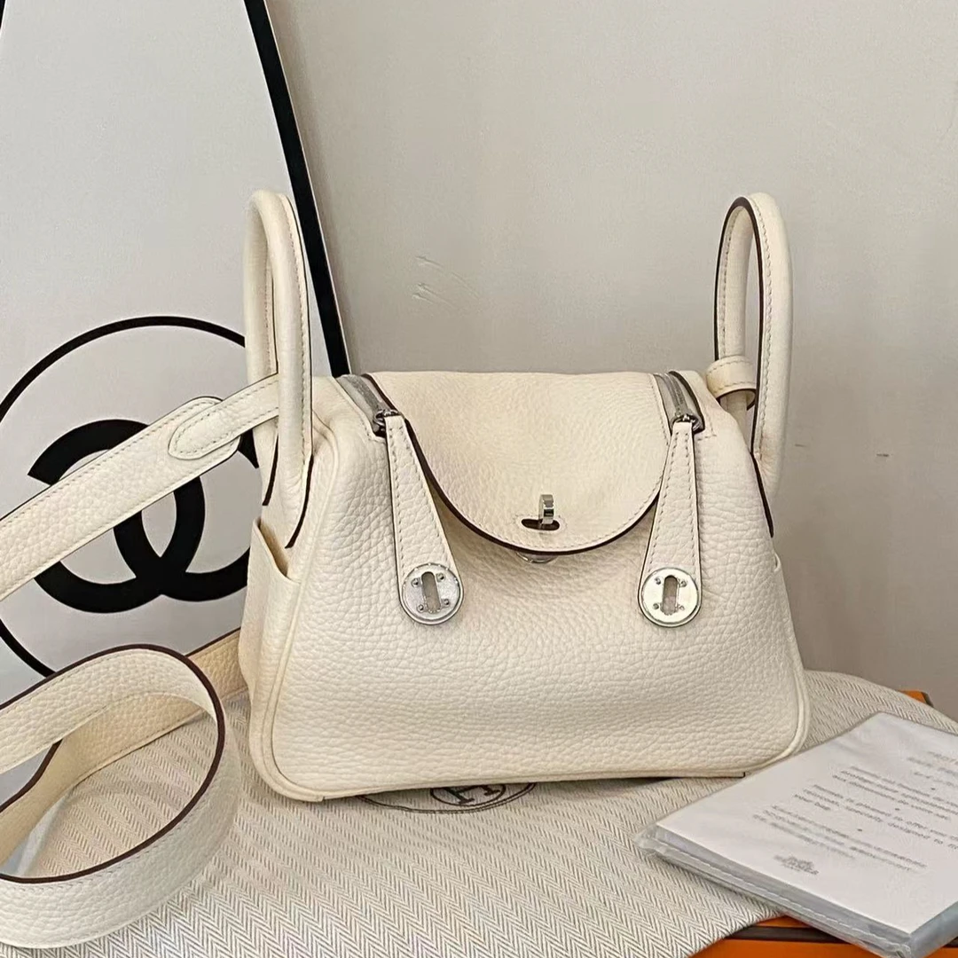 未使用 Hermes/爱马仕 mini lindy 奶油白 Z刻