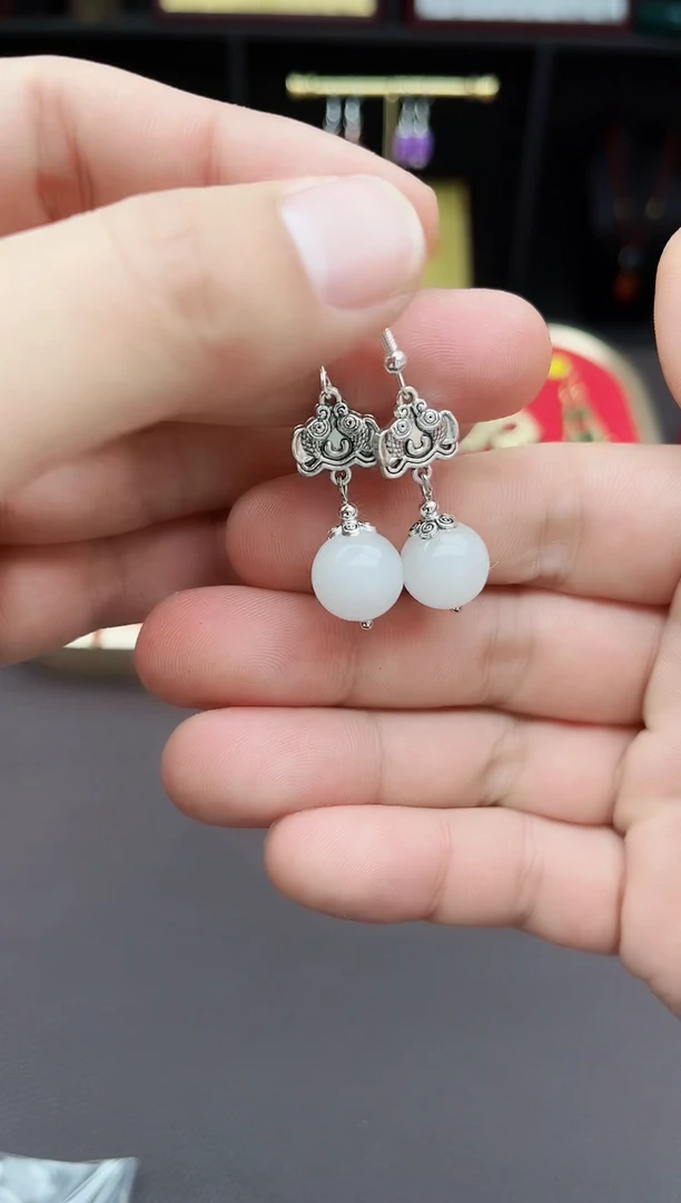 【闪购商品】玛瑙/玉髓耳钉银S925镶嵌435000